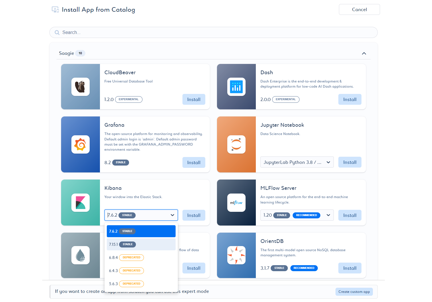 Apps multi-context menu